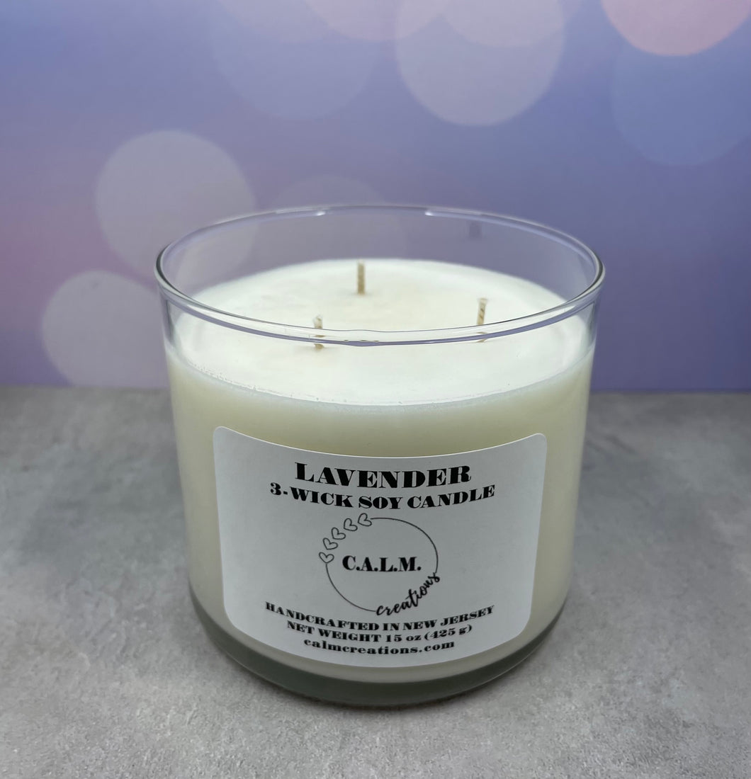 LAVENDER 3-Wick Soy Candle