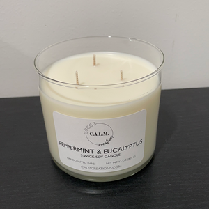 PEPPERMINT & EUCALYPTUS 3-Wick Soy Candle
