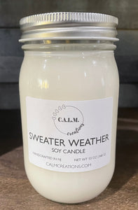 SWEATER WEATHER Large Jar Soy Candle