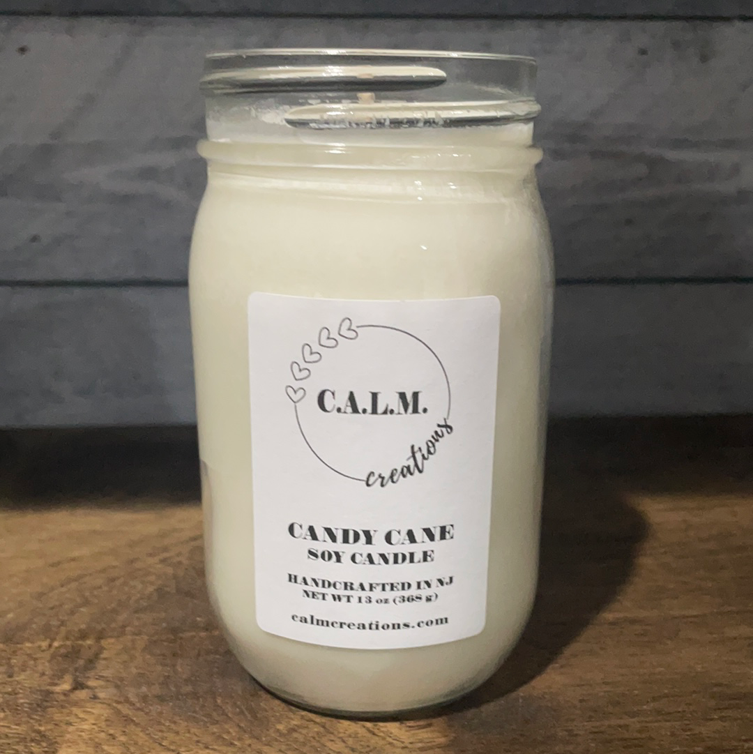 CANDY CANE Large Jar Soy Candle