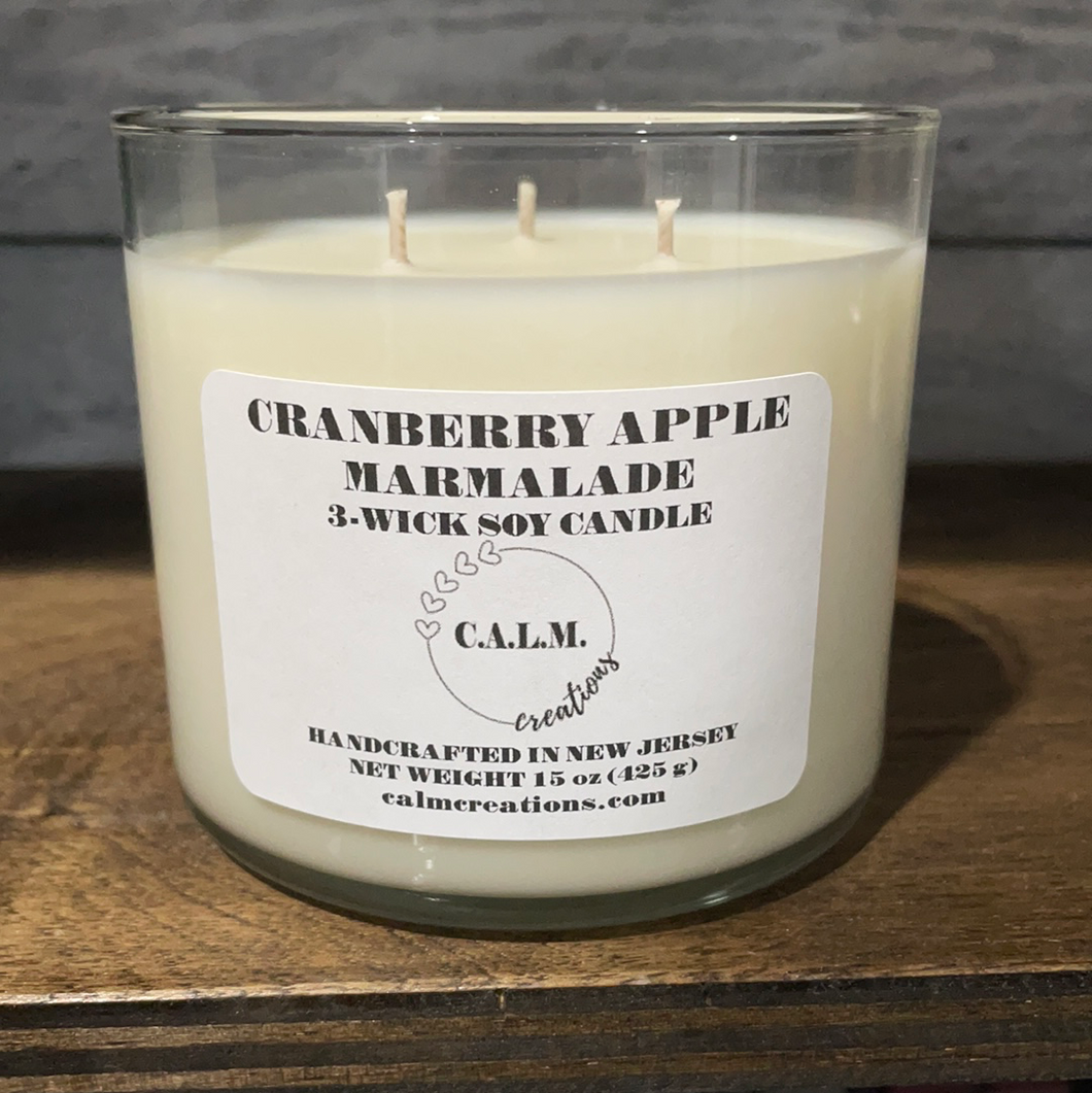CRANBERRY APPLE MARMALADE 3-Wick Soy Candle
