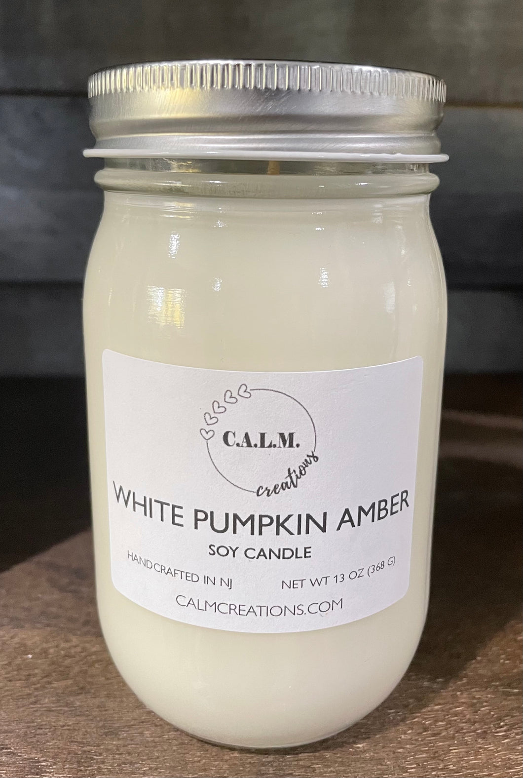 WHITE PUMPKIN AMBER Large Jar Soy Candle
