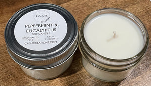 PEPPERMINT & EUCALYPTUS Small Jar Soy Candle