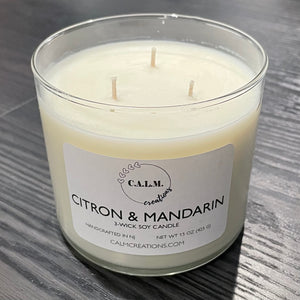 CITRON & MANDARIN 3-Wick Soy Candle